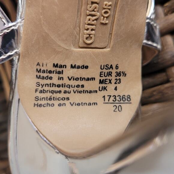 Christian Siriano Liquid Metallic Silver Caged Stilettos 6 Strappy Party Heels - Picture 6 of 8